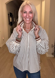 Caramel Stripe Pull Over