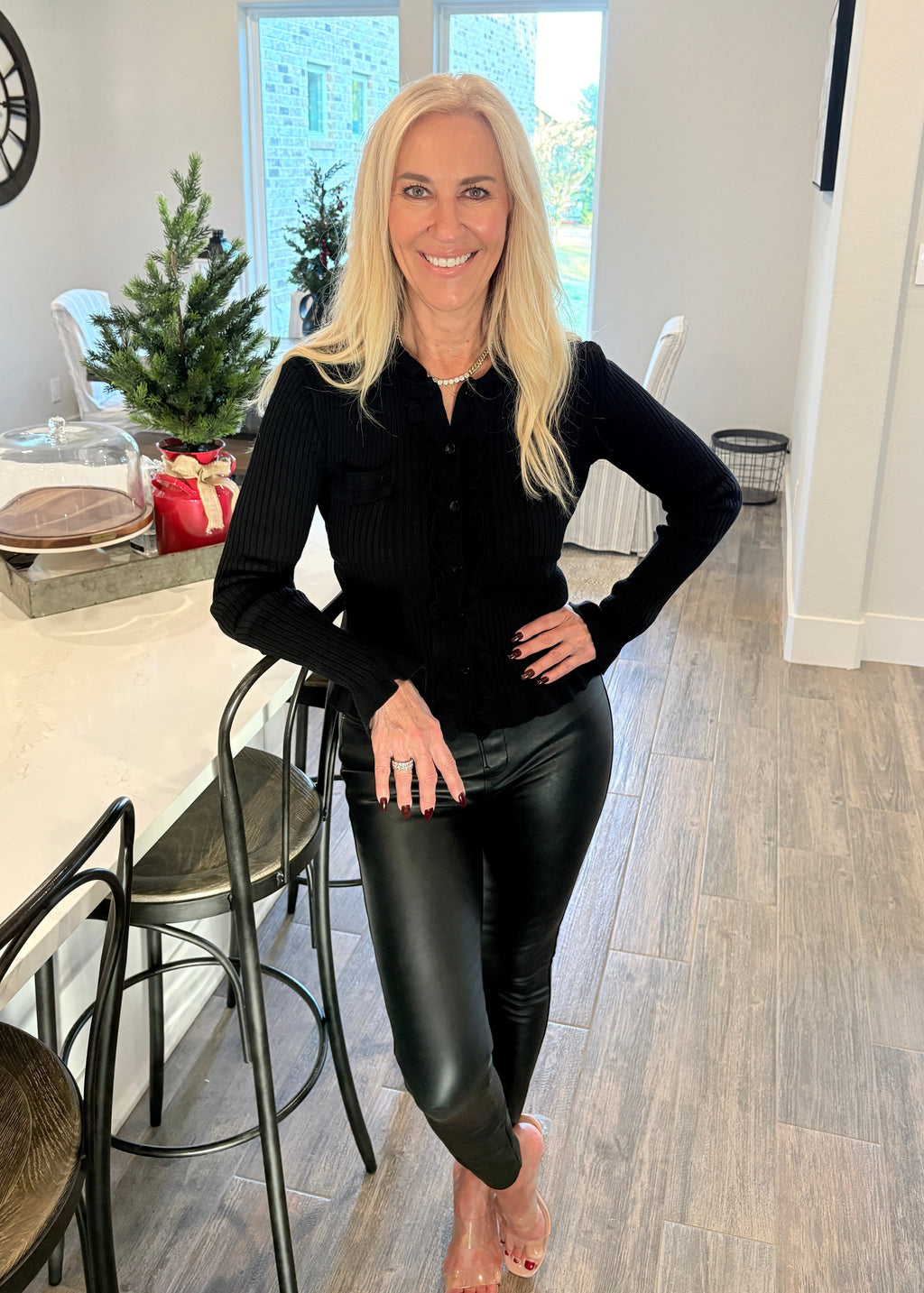 Ruffle scallop detail Cardigan