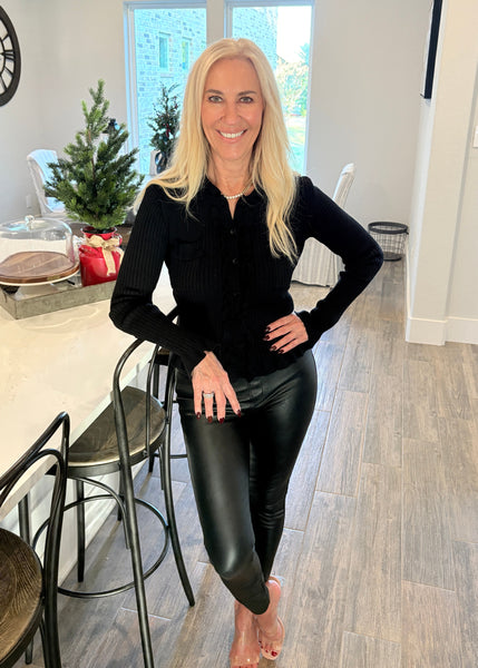 Ruffle scallop detail Cardigan