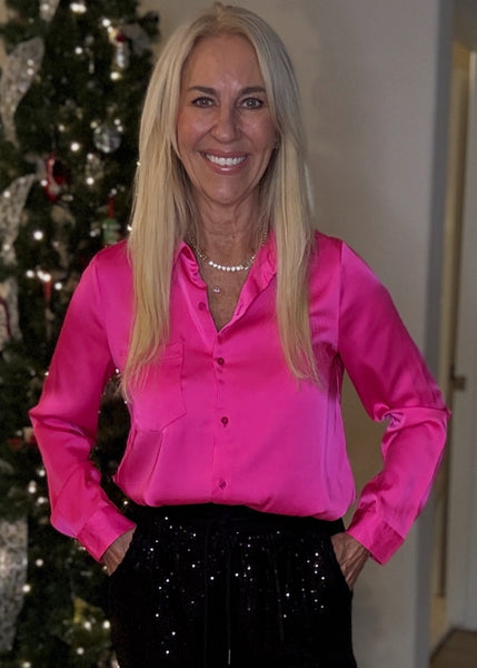 Pink Crush Luxe Button Down