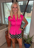 Fitted black polka dot shorts