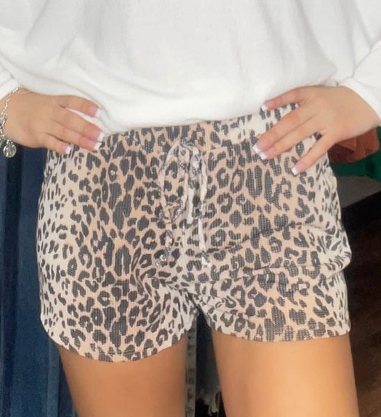 Cheetah Drawstring Shorts