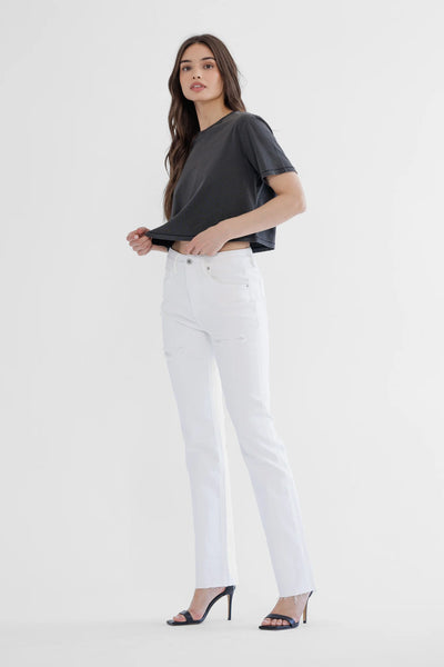 White HR Slim Straight Leg