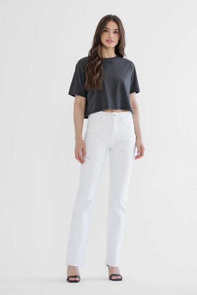 White HR Slim Straight Leg