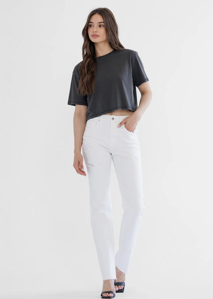 White HR Slim Straight Leg