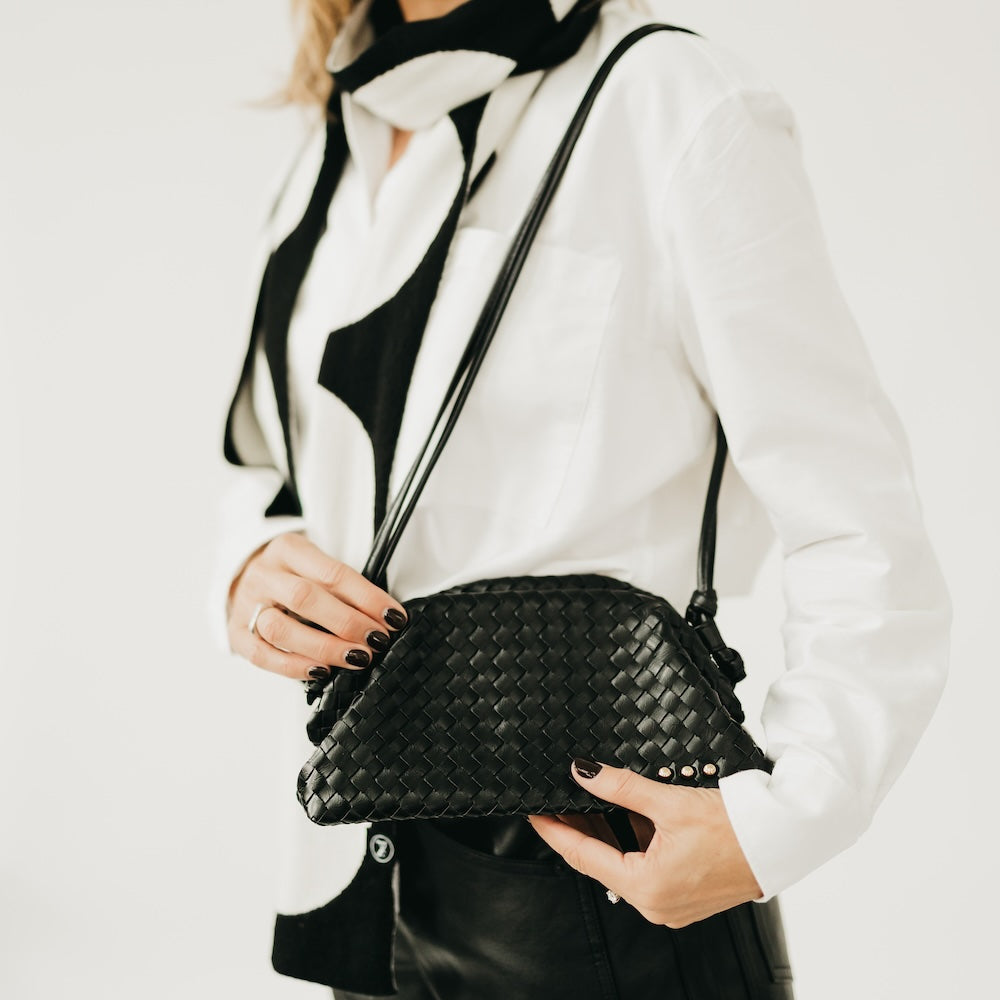 Lacy Woven Frame Crossbody Bag